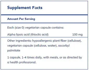 Alpha Lipoic Acid 100 mg by Pure Encapsulations - Image 2