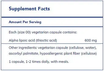 Alpha Lipoic Acid 600 mg by Pure Encapsulations - Image 2