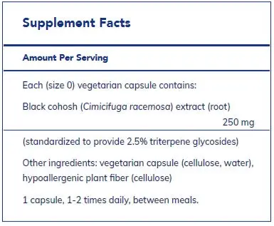 Black Cohosh 2.5 – 120’s by Pure Encapsulations - Image 2